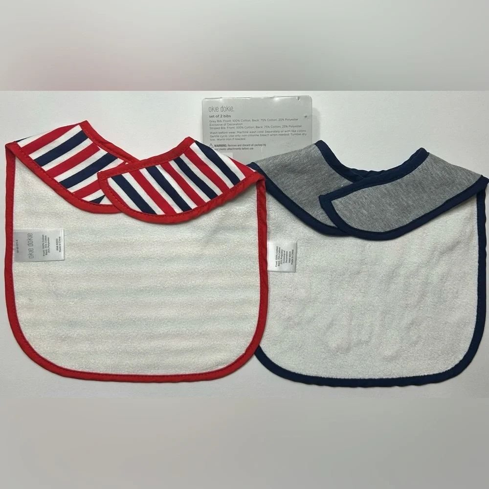 2 My 1st Fourth of July Patriotic Stars Bib Boys Baby Holiday